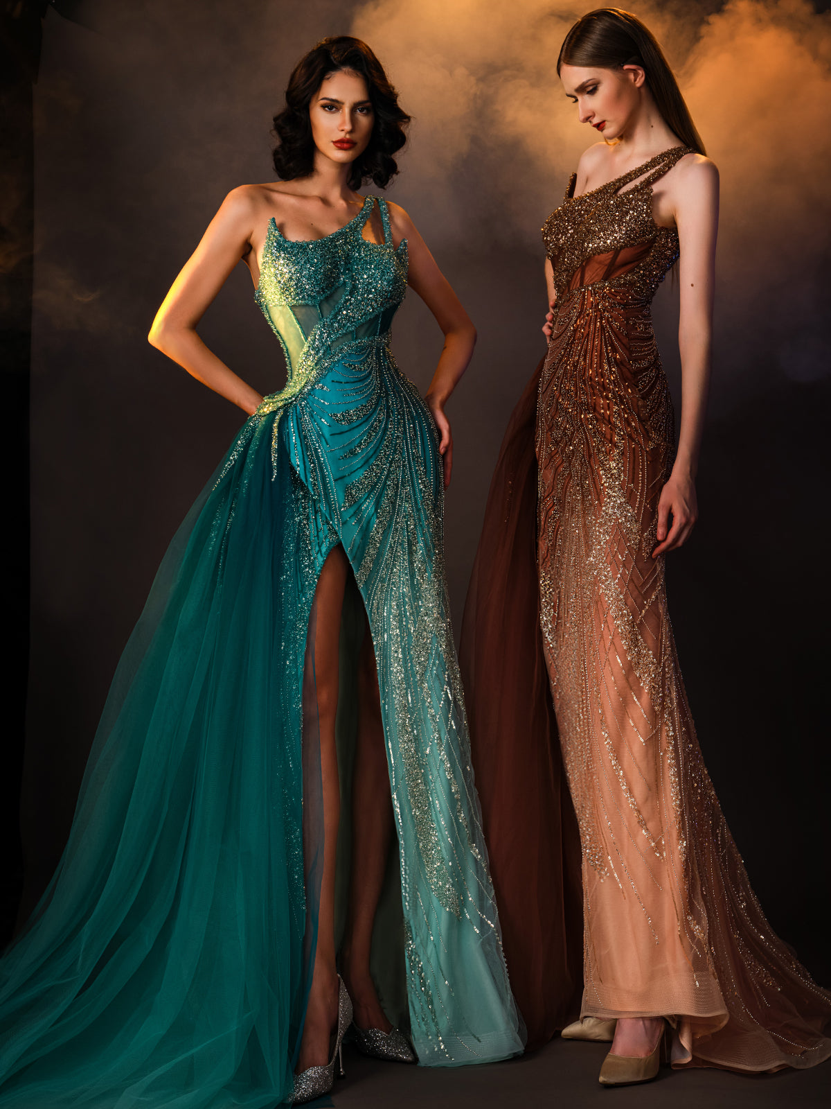 VD2303 Luxury Beaded Embroidered High-Slit Evening Dress – VIDA COUTURE